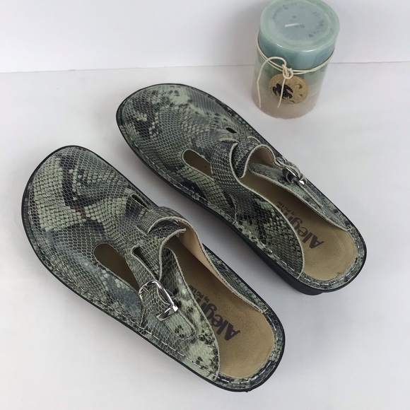 Alegria Shoes - Algeria Classic Slip On Mule Slide Snakeskin SZ 9